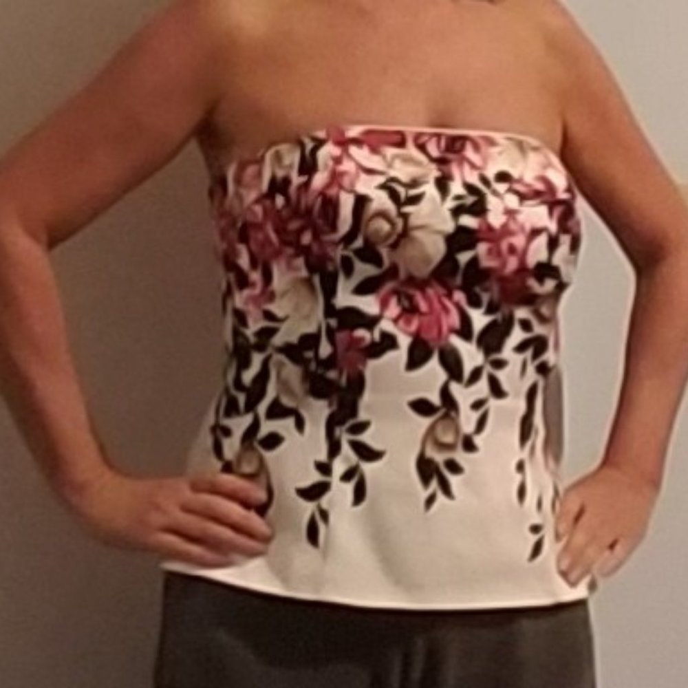 White House Black Market Floral bustier top - size